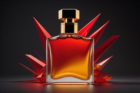 Perfume bottle on a black background. generative aiの素材