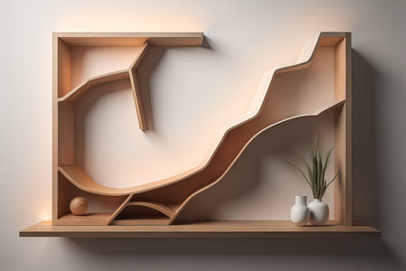 Bookshelf in scandinavian interior. ai generativeの素材