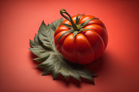 Fresh tomatoe on a wooden background. ai generativeの素材