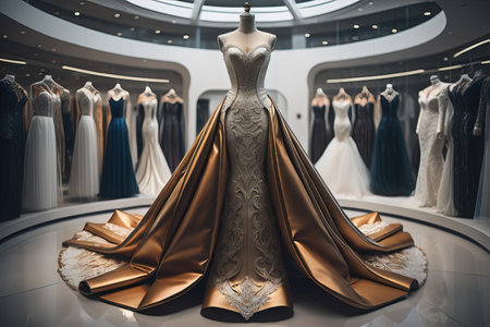 Wedding dress on a mannequin. ai generativeの素材