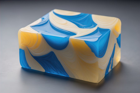 Soap bars on a colored background. ai generativeの素材