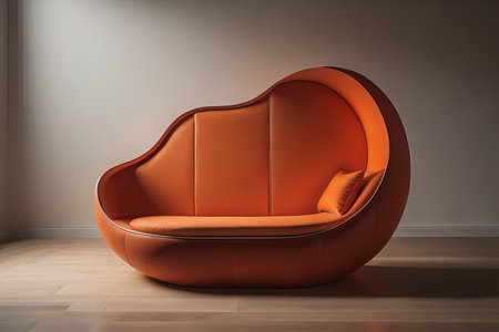 Colorful armchair on a solid color background. ai generativeの素材