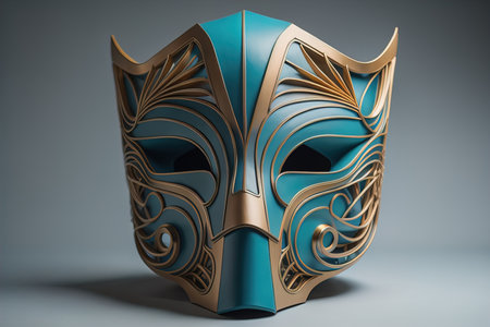 Mardi Gras mask isolated on solid color background. ai generativeの素材