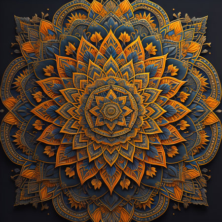Mandala pattern. Vintage decorative elements. Hand drawn oriental background. ai generativeの素材