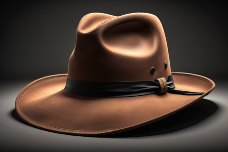 Cowboy hat on a wooden table. ai generativeの素材