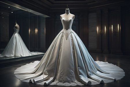 Wedding dress on a mannequin. ai generativeの素材