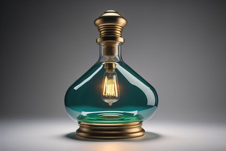 Lantern on a wooden table and a dark background. ai generativeの素材