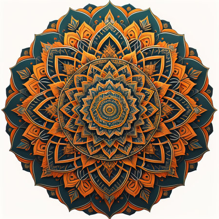 Mandala pattern. Vintage decorative elements. Hand drawn oriental background. ai generativeの素材