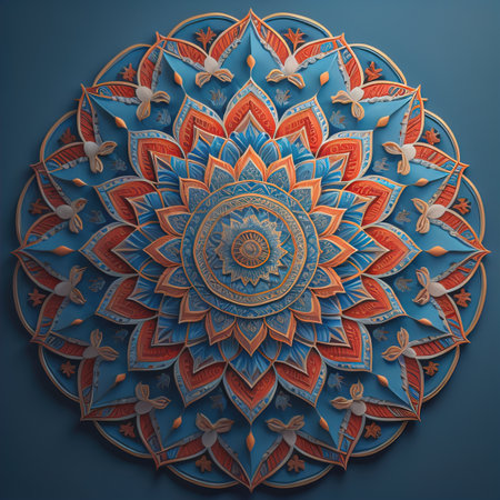 Mandala pattern. Vintage decorative elements. Hand drawn oriental background. ai generativeの素材
