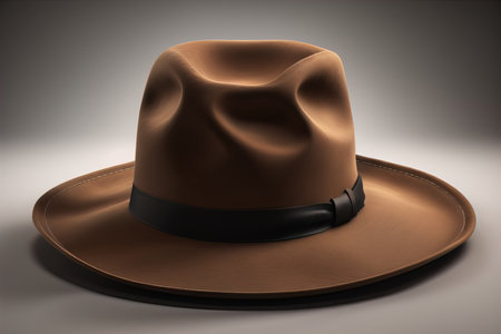 Cowboy hat on a wooden table. ai generativeの素材