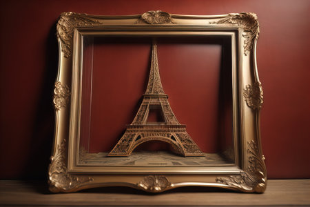 Glass picture frame on a solid color background. ai generativeの素材