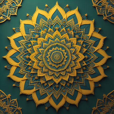 Mandala pattern. Vintage decorative elements. Hand drawn oriental background. ai generativeの素材