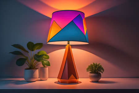 decorative table lamp on solid color background. ai generativeの素材