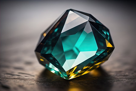 Brilliant multicolored sapphire on a surface. ai generativeの素材