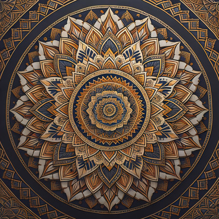 Mandala pattern. Vintage decorative elements. Hand drawn oriental background. ai generativeの素材