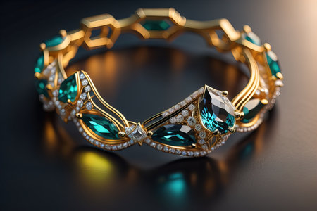 Wedding ring with diamonds on a solid color background. Jewelry. ai generativeの素材