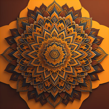 Mandala pattern. Vintage decorative elements. Hand drawn oriental background. ai generativeの素材