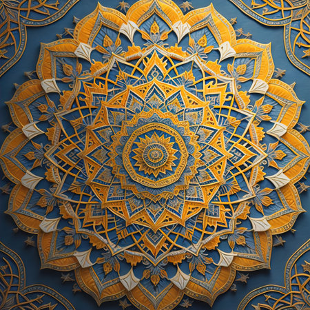 Mandala pattern. Vintage decorative elements. Hand drawn oriental background. ai generativeの素材
