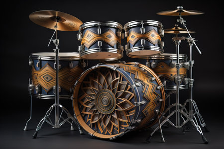 Colorful drum on a solid color background. ai generativeの素材