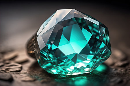 Brilliant multicolored sapphire on a surface. ai generativeの素材