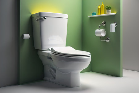toilet bowl in modern bathroom. ai generativeの素材