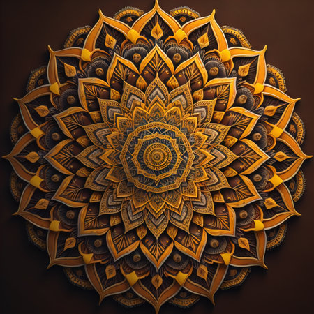 Mandala pattern. Vintage decorative elements. Hand drawn oriental background. ai generativeの素材