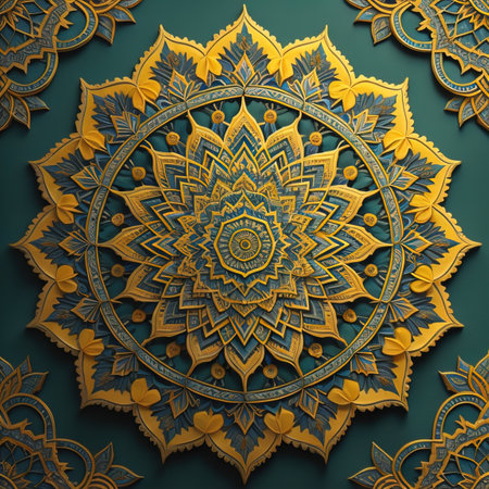 Mandala pattern. Vintage decorative elements. Hand drawn oriental background. ai generativeの素材