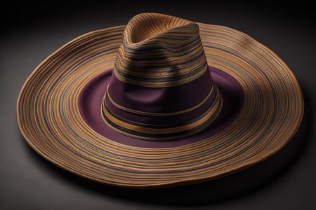 Fashionable hat on a solid color background. ai generativeの素材