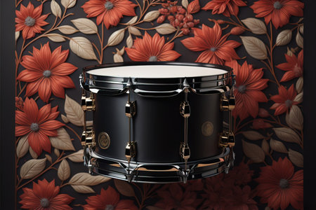 Colorful drum on a solid color background. ai generativeの素材