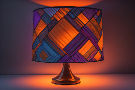 a decorative and colorful lamp on a solid color background. ai generativeの素材
