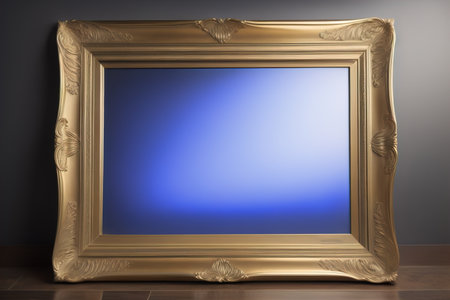 Glass picture frame on a solid color background. ai generativeの素材