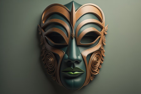 Mardi Gras mask isolated on solid color background. ai generativeの素材
