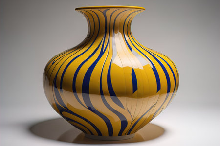 Ceramic vase on a solid color background. ai generativeの素材
