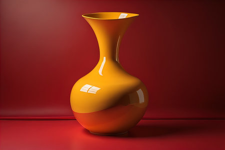 Ceramic vase on a solid color background. ai generativeの素材
