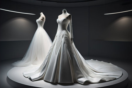 Wedding dress on a mannequin. ai generativeの素材