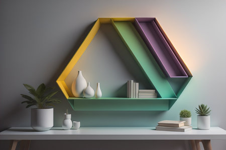 Bookshelf in scandinavian interior. ai generativeの素材