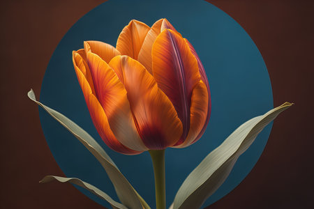 Bouquet of colorful flower on a solid color background, close up. ai generativeの素材