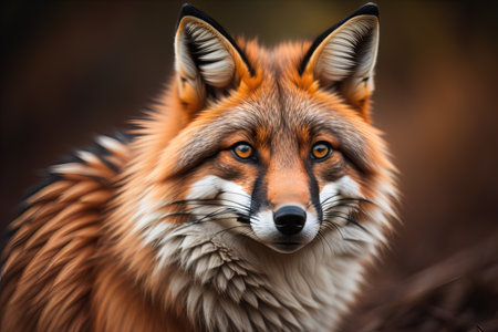 Portrait of a red fox, Vulpes vulpes. ai generativeの素材