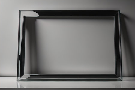 Glass picture frame on a solid color background. ai generativeの素材