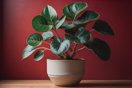 Flowers in a pot on a solid color background. ai generativeの素材
