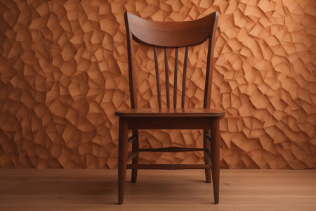 Wooden chair in the room. ai generativeの素材