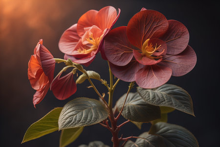 Close up of a blooming colorful flowers in springtime. Close-up. ai generativeの素材