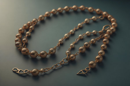 Necklace on a dark background. Vintage style toned picture. generative aiの素材