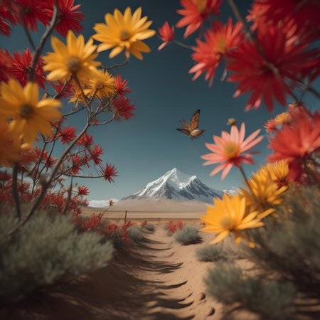 colorful flowers in the meadow. generative aiの素材