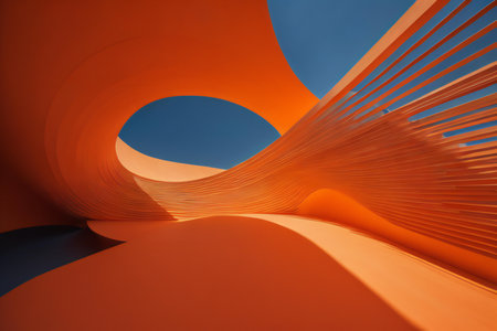 Abstract architecture background. Futuristic interior design. ai generatedの素材