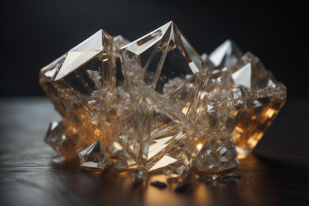 crystal on a black background, close-up, macro photo. generative aiの素材