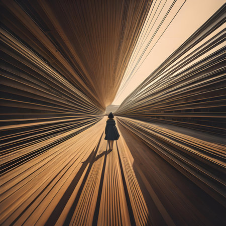 Silhouette of a woman in a tunnel. generative aiの素材