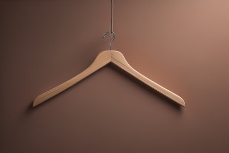 Wooden clothes hanger hanging on the wall. ai generativeの素材