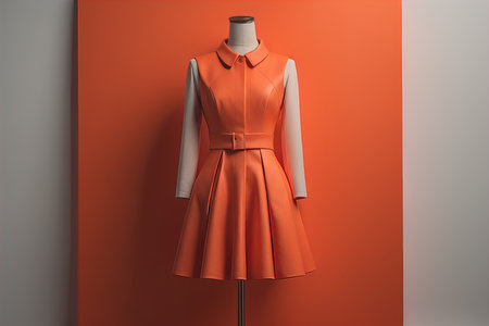 Women's dress on a mannequin in a fashion store. ai generativeの素材