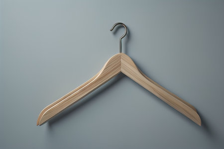 Wooden clothes hanger hanging on the wall. ai generativeの素材